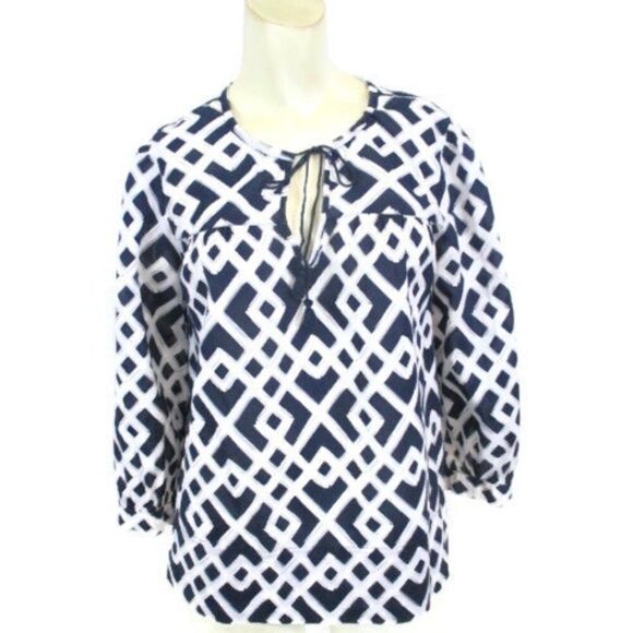 Vineyard Vines Abstract Tassel Tie Top XS Navy - Picture 1 of 6